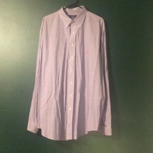 Purple checkered polo button down